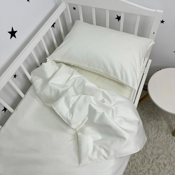 Сатиновый комплект постельного белья для матраса 120х60 см Oh My Kids "Milk"