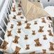 Детское полуторное постельное белье для кровати 190х90 ОМК "Мишки" бежевый