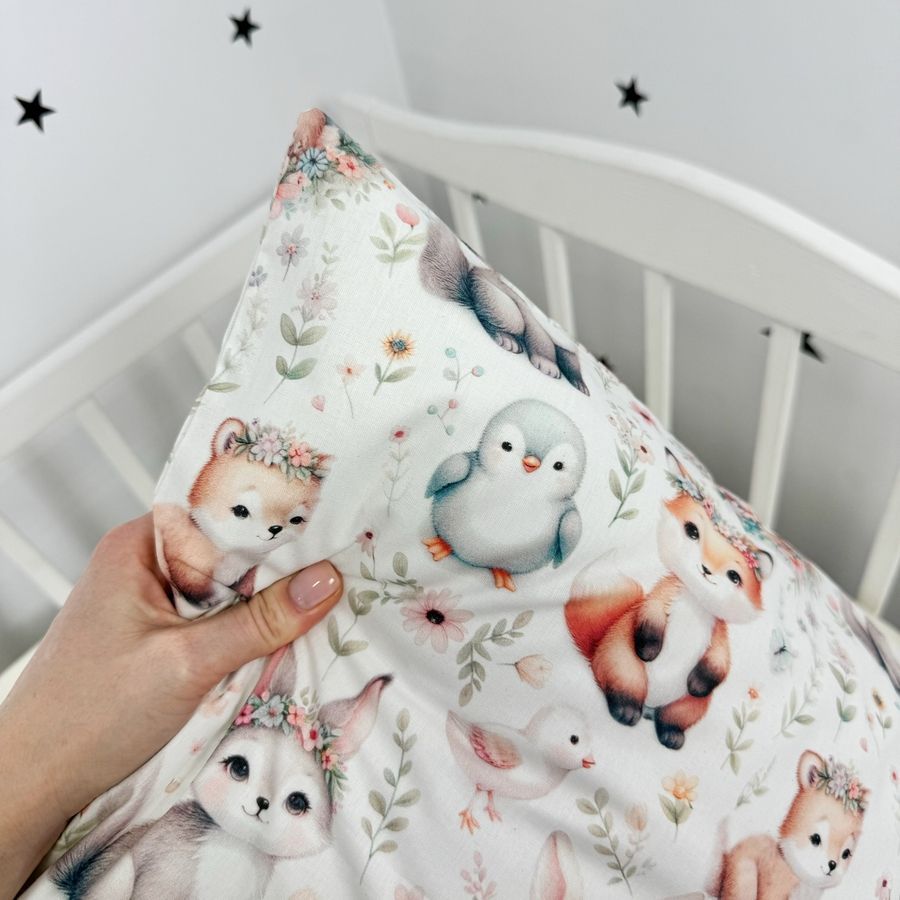 Дитячий комплект постільної білизни у ліжечко 120х60 см Oh My Kids &laquo;Зайчики лисички&raquo;