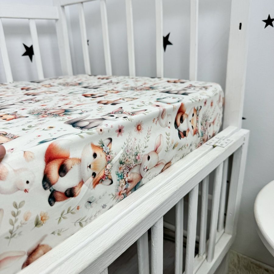 Дитячий комплект постільної білизни у ліжечко 120х60 см Oh My Kids &laquo;Зайчики лисички&raquo;