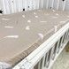 Сатиновая полуторная простыня на резинке 200х90 см OMK &laquo;Перья&raquo; бежевый
