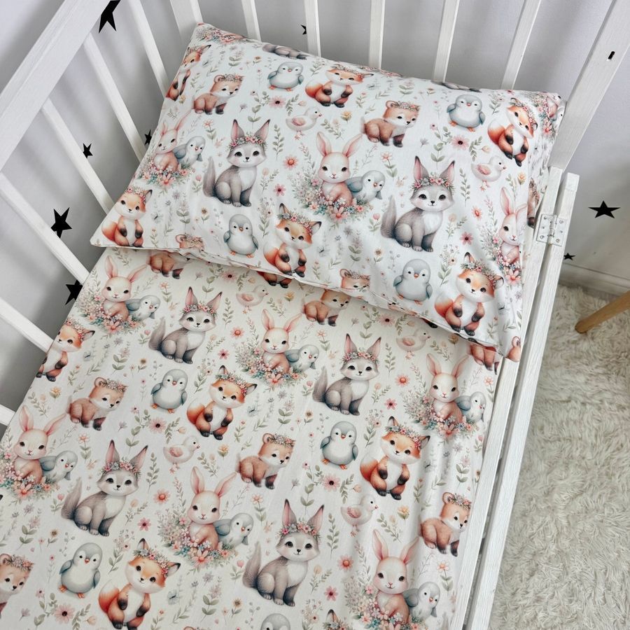 Дитячий постільний комплект для дівчинки у полуторне ліжко 190х90 см OMK "Foxes and Hares&raquo;