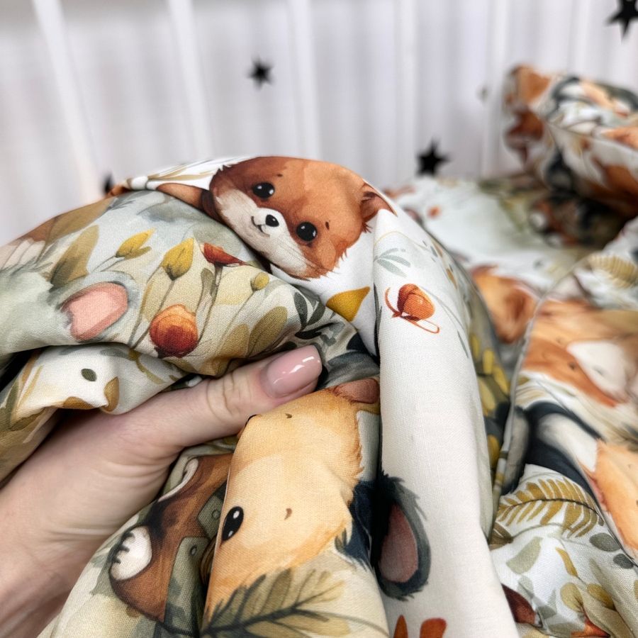 Постельное белье в кровать 160х80 см с пододеяльником 140х110 см Oh My Kids &laquo;Зверята&raquo; желтый