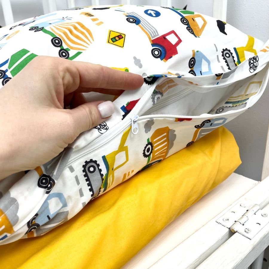 Дитяча постільна білизна Oh My Kids &laquo;Машинки будівельні&raquo; жовтий