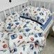 Полуторный сатиновый комплект постельного белья 190х90 см Oh My Kids "Космос" (пододеяльник 205х140 см) голубой