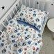 Полуторный сатиновый комплект постельного белья 190х90 см Oh My Kids "Космос" (пододеяльник 205х140 см) голубой