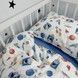 Полуторный сатиновый комплект постельного белья 190х90 см Oh My Kids "Космос" (пододеяльник 205х140 см) голубой