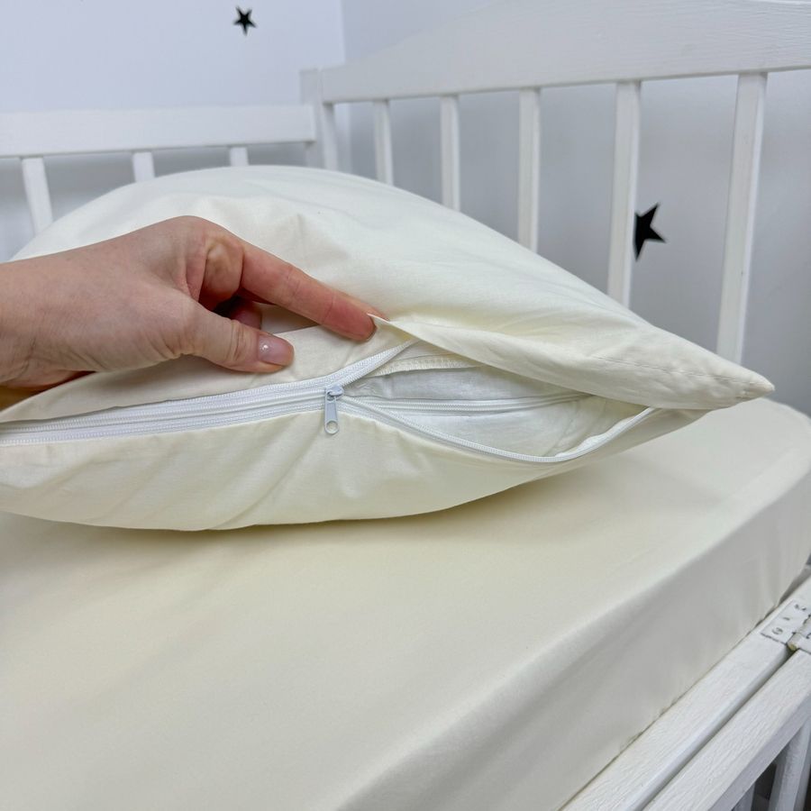 Однотонное постельное белье для матраса 190х90 см Oh My Kids &laquo;Milk&raquo; натуральный хлопок