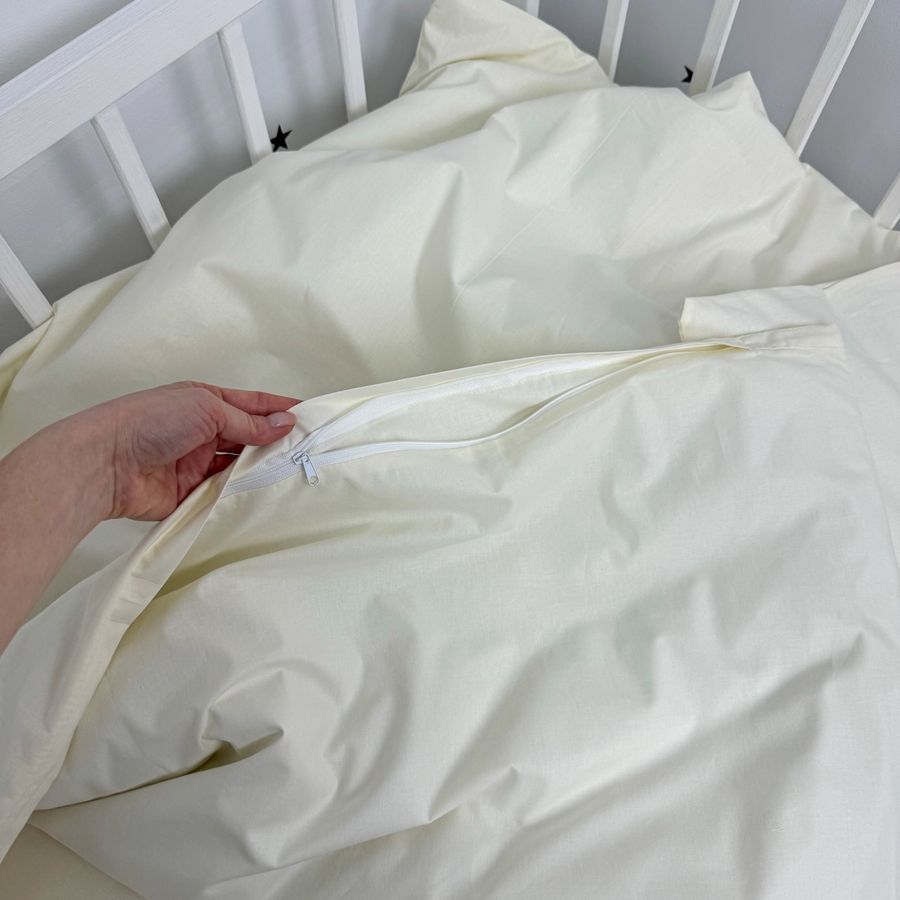 Однотонное постельное белье для матраса 190х90 см Oh My Kids &laquo;Milk&raquo; натуральный хлопок
