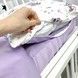 Постільна білизна сатин у ліжко 160х80 см ОМК "Зайці на велосипедах" (підковдра 140х110 см) ліловий