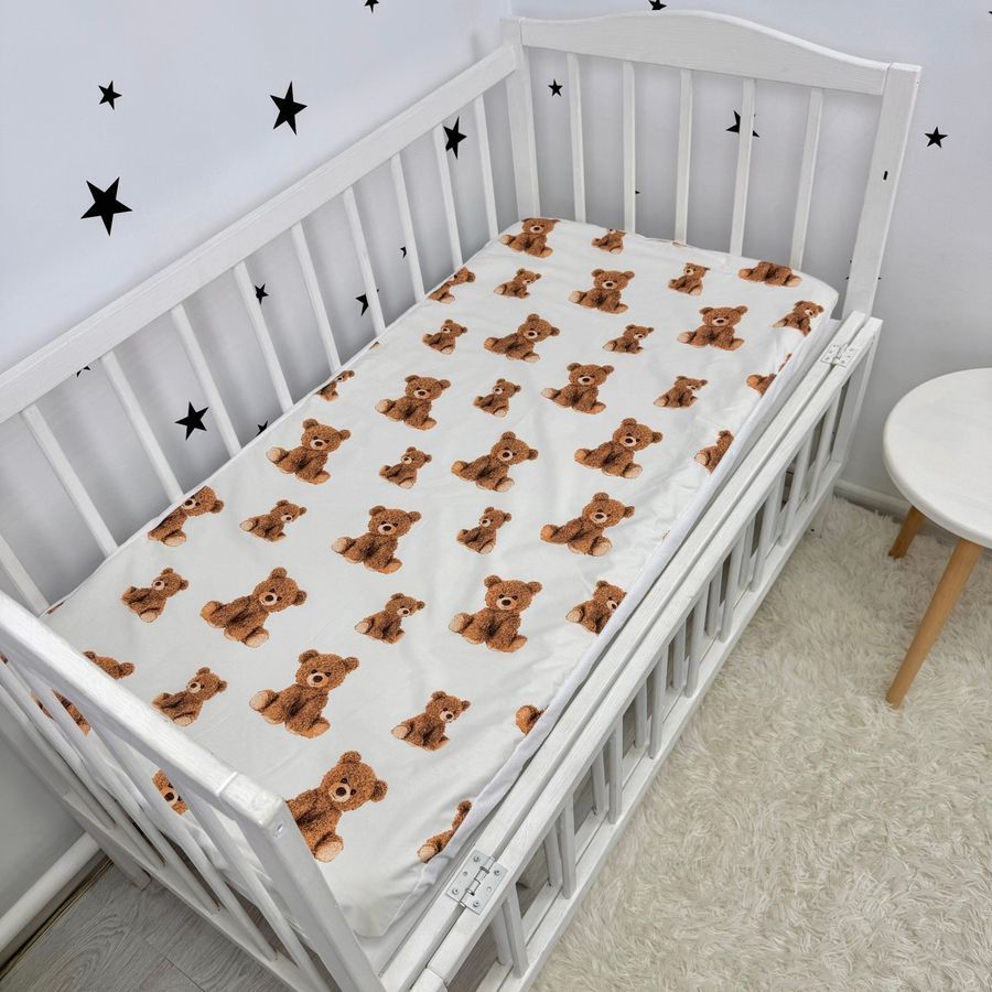 Детская непромокаемая простыня в кроватку 120х60 см Oh My Kids "Bears" бежевый