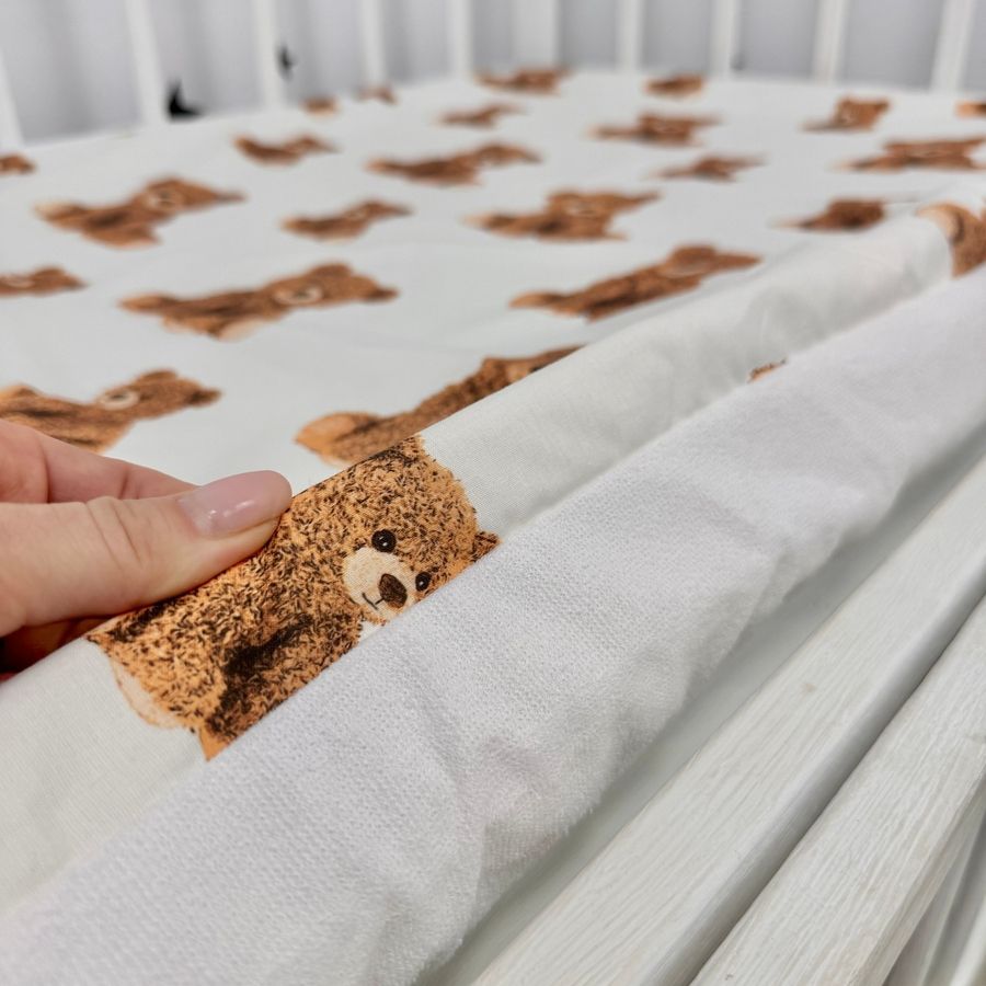 Детская непромокаемая простыня в кроватку 120х60 см Oh My Kids "Bears" бежевый
