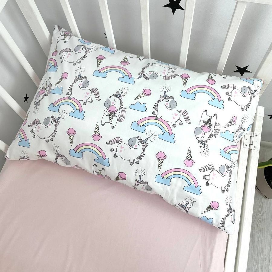 Постельное белье в кровать 80х160 см для девочки ОМК "Unicorns" розовый