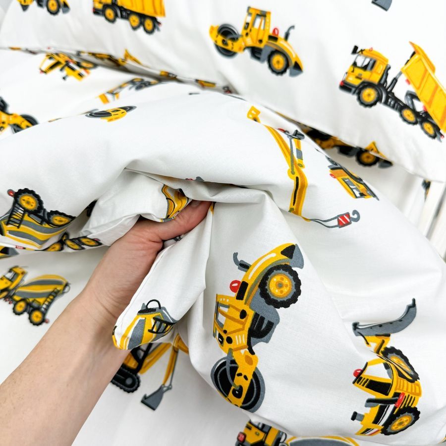 Натуральна підковдра 170х105 см дитяча OMK &laquo;Tractors&raquo; жовтий ранфорс
