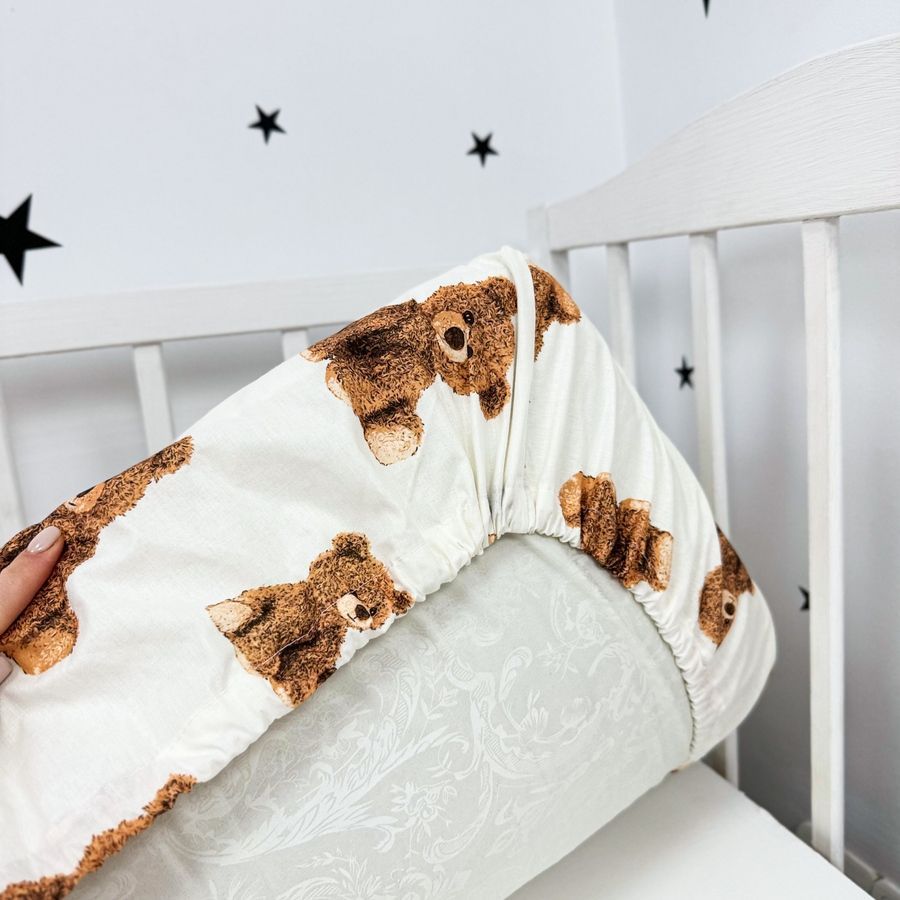 Дитяче простирадло на гумці 120х60 см OMK "Cute Bears" ранфорс
