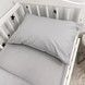 Детский комплект однотонного постельного белья для кровати 120х60 см Oh My Kids &laquo;Light Gray&raquo; натуральный хлопок