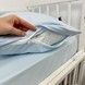 Детское однотонное постельное белье для кровати 120х60 см OMK Голубой (пододеяльник 120х90 см) натуральный хлопок