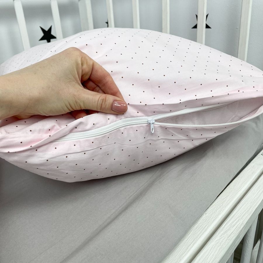 Комплект сатиновых наволочек 40х60 см Oh My Kids "Hearts" розовый