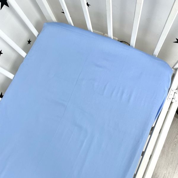 Простирадло на гумці у дитяче ліжко 120х60 см Oh My Kids "Deep Blue" сатин