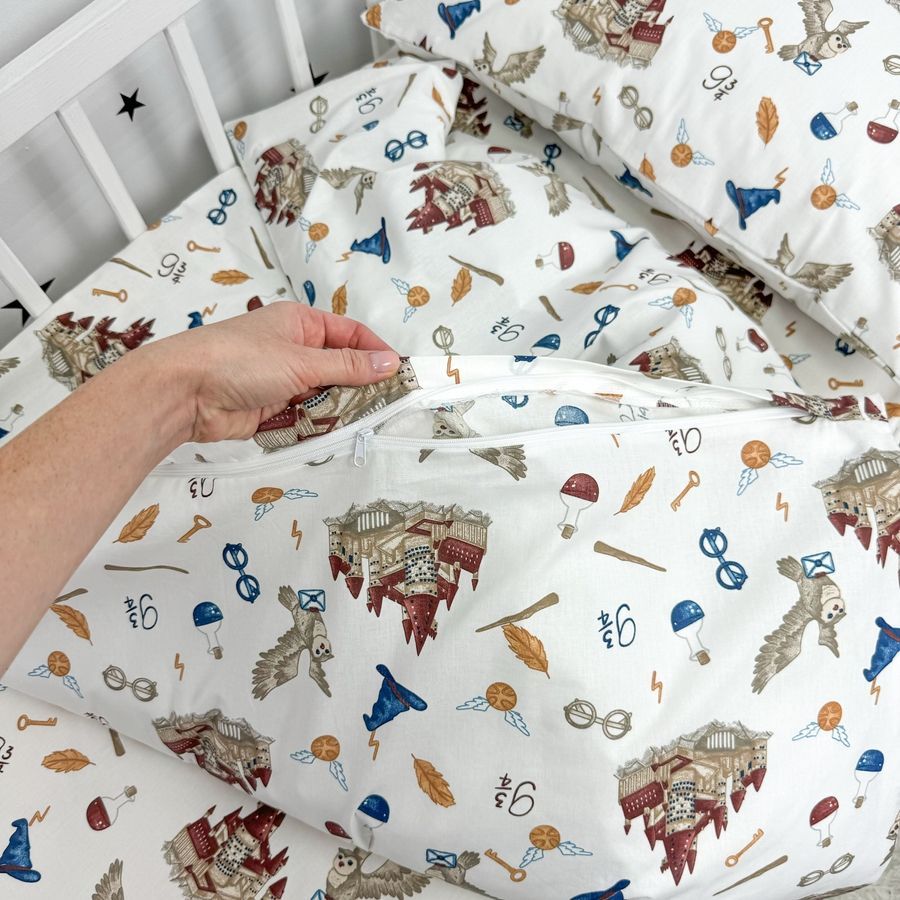 Дитяча постільна білизна у ліжко 160х80 см з підковдрою 140х110 см ОМК "Гаррі Поттер" ранфорс