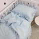 Натуральна постільна білизна з рюшами однотонна для ліжка 190х90 см Oh My Kids &laquo;Light Blue&raquo; ранфорс